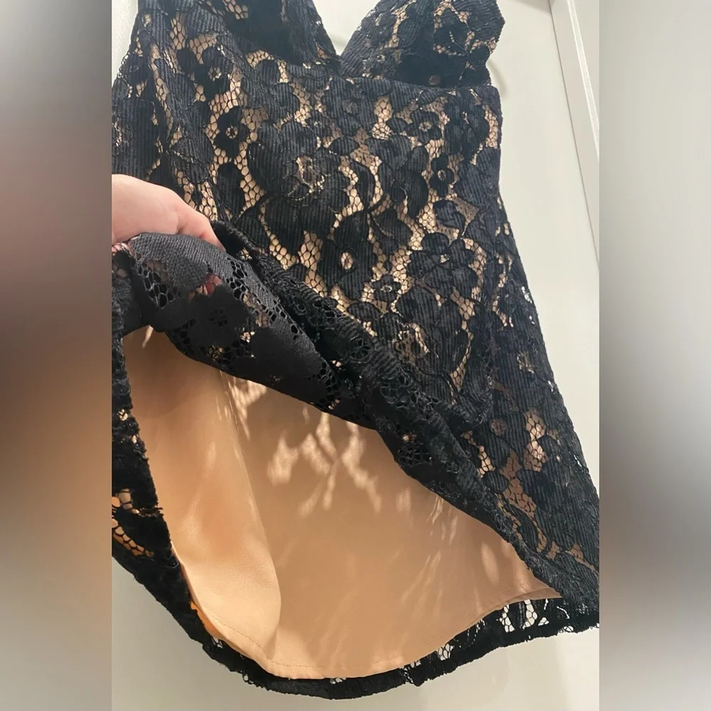 Free People Dangerous Love Black Lace Overlay Mini Dress - Picture 8 of 15